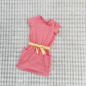Hanna Andersson Pink Dress with Yellow Belt